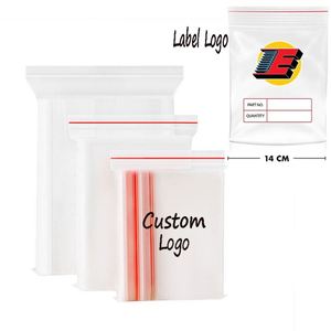 Sac d'emballage transparent personnalisé 22x14cm en plastique PE givré, impression par sublimation/sérigraphie, sac cadeau promotionnel, impression d'étiquette - Product Image 1