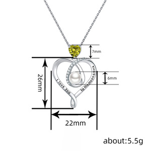 Collier pendentif cœur gravé pour femme, style perle, avec breloque incrustée scintillante, bijou de mode, cadeau pour usage quotidien - Product Image 4