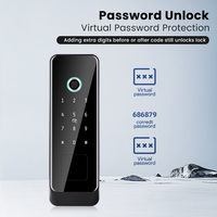 Cerradura Inteligente WiFi Locstar Tuya con Control Remoto, Huella Dactilar, Contraseña, Tarjeta, Inalámbrica, de Aluminio y Madera, Control por Aplicación, Tipo Bull Head