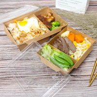 Boîte à lunch en kraft jetable et recyclable personnalisée avec couvercle pour les chips et les en-cas