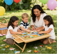 Table de puzzle en bois avec tiroir de rangement, plateau de puzzle pour plusieurs occasions