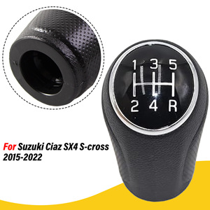 Suzuki Car Gear Knob 5 Speed Black Leather Shift Knob Manual Transmission <b>Interior</b> <b>Accessory</b> - Product Image 4