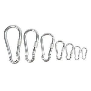 Kait Carabiner Logam Kualitas Tinggi Kait Jepret Pegas dengan Kunci Sekrup