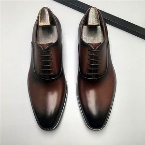 Nuevos Zapatos de Cuero Genuino para Hombre, Estilo Ejecutivo, Sencillos y Lisos, con Punta Cuadrada y Cordones Cómodos, para Oficina y Traje de Uniforme - Product Image 2