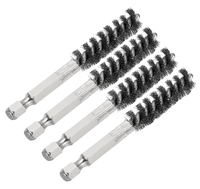 Brosse industrielle en acier inoxydable à poils métalliques, tige hexagonale de 1/4 pouce, manche métallique durable, fonction de polissage, DIY OEM/ODM