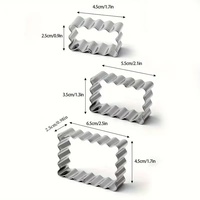 Lot de 3 moules à biscuits et chocolat en forme de dessin animé, rectangulaires, à motif gaufré ondulé, pour gaufres, pains vapeur et biscuits imprimés