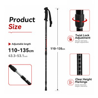 Nouvelle canne de marche télescopique en aluminium pour l'extérieur, réglable, pour la défense personnelle, la randonnée et le trekking