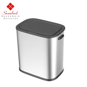 Stainless Steel Anti-Fingerprint Oil Auto Electronic Sensor Dust Bin Eco-Friendly For Household Office Kitchen Bathroom Use