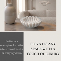 Bol décoratif festonné en marbre blanc véritable à 100 %, idéal pour porte-bagues, corbeille à fruits, table à café et à dîner, prêt à offrir
