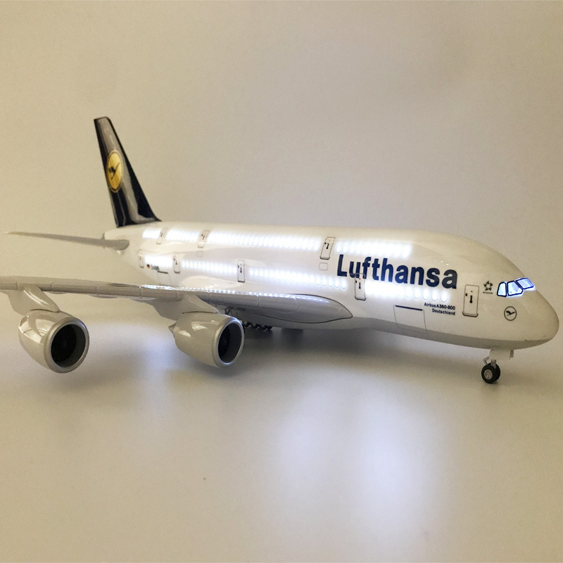オーディオギア付きlufthansa飛行機モデル、1:150スケール、47cm