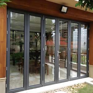 Portes et fenêtres accordéon pliantes en alliage d'aluminium insonorisées de luxe pour entrée de salle de bain de centre commercial - Product Image 4