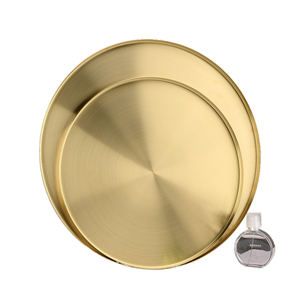 Assiettes en acier inoxydable écologiques, réutilisables, compatibles micro-ondes et lave-vaisselle, pour la restauration, le camping, 14-30 cm - Product Image 1
