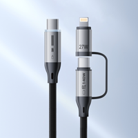 Câble de charge rapide USB C PPS 140W Type C vers Type C, cordon de données tressé avec adaptateur L pour iPhone, tablette, ordinateur portable