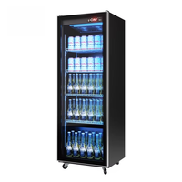Réfrigérateur commercial pour boissons gazeuses avec éclairage LED, vitrine réfrigérée en acier inoxydable pour vin et bière