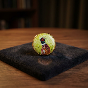 Bouton de luxe en laiton avec émail vert clair motif faisan pour Sherwani, bouton de créateur rond en laiton peint vert citron avec motif d'oiseau - Product Image 5