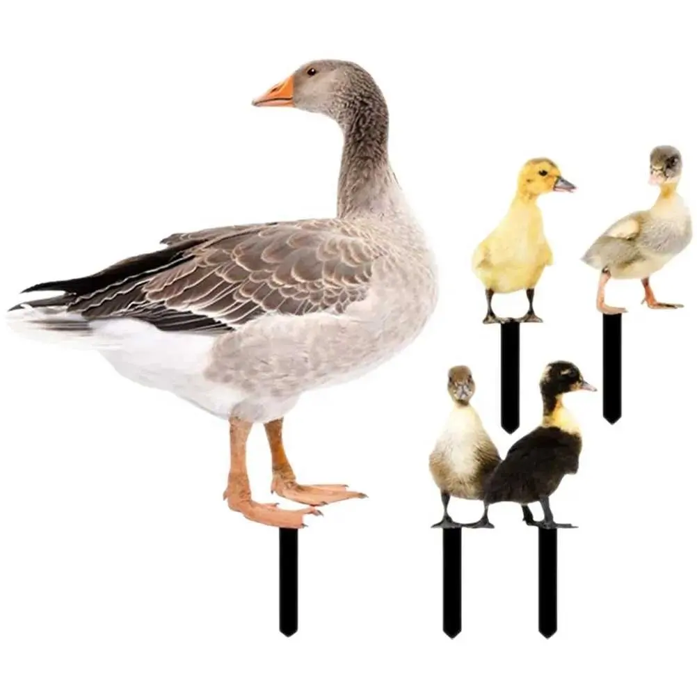 Garden Ornament Outdoor Sign Yard Animal Stakes Ducks Decor Gnomes Figurines Silhouette Acrylic