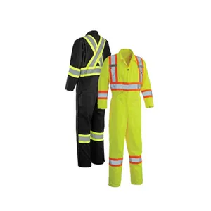 Hi Vis Customized Fire Resistant Coveralls Men With Reflective Striping Tape