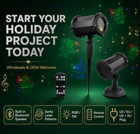Projecteur laser de Noël avec haut-parleur Bluetooth, motifs de Père Noël RGB, télécommande, pour extérieur, jardin, pelouse, neige, maison