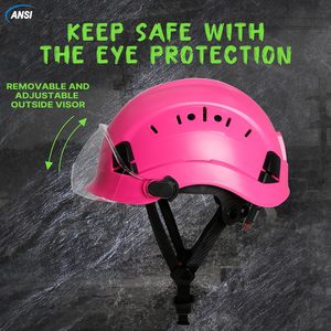 Casque de sécurité rose avec visière réglable 53-63 cm, homologué ANSI Z89.1 OSHA Type 1 Classe C, léger et sûr - Product Image 3