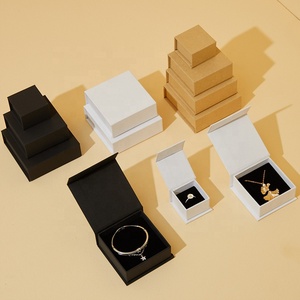Custom Logo Black Kraft Luxury Rigid Paper Cardboard Gift Magnetic Jewelry Packaging Box