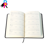 Carnet à couverture rigide en papier recyclé avec logo personnalisé, format A5, en cuir PU noir, 100 feuilles, avec agenda de bureau