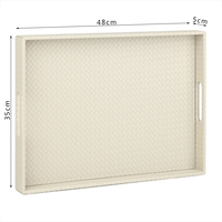 Jaster — plateau de rangement en cuir Pu, couleur blanche, élégant et décoratif, pour hôtel et maison