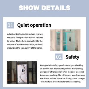 Nouvel <span class=keywords><strong>ascenseur</strong></span> à traction sans engrenage à plateforme verticale en acier inoxydable <span class=keywords><strong>de</strong></span> fournisseur chinois, PVC, 2 étages, petit <span class=keywords><strong>ascenseur</strong></span> pour passagers - Product Image 3