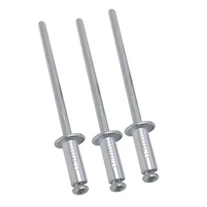 Remache de cabeza plana de extremo abierto con punta ciega, de aleación de aluminio completa, con pasador ciego de mandril y acabado zincado - Product Image 1