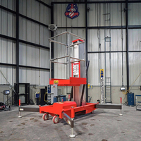 Einmast-Aluminium-Hydraulik-Hebebühne Tragbare Leiter mit 100-130kg Tragfähigkeit und 4-10m Hubhöhe