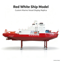 Maquette de navire maritime rouge et blanc