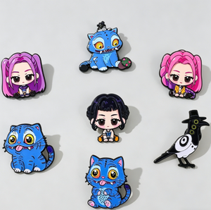 Broche de aleación con diseño de personaje de dibujos animados, equipo de cazadores de demonios, gatito, accesorio decorativo, pin conmemorativo, insignia personalizada - Product Image 2