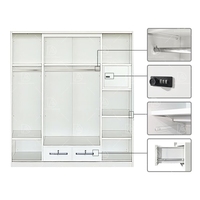 Armoire en acier à 4 portes personnalisable, imprimée à domicile, facile à assembler, meubles de chambre à coucher provenant de l'usine pour une utilisation en villa