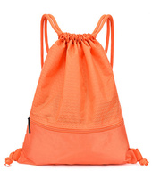 Sac à dos personnalisé en polyester et nylon avec cordon de serrage, sac de sport unisexe pliable et imperméable avec poches