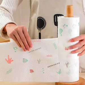 Gulungan kain lap malas dapat digunakan kembali handuk basah dan kering untuk perlengkapan serbet dapur menyerap organik kain cuci piring dewasa