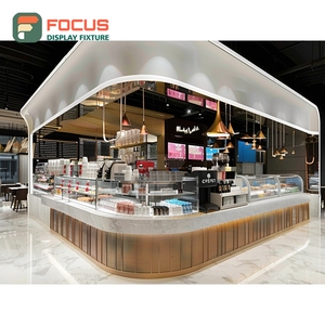 Modern Cafe Service Counter Tempered Glass Front Coffee Bean Display Area Storefront Service Counter - Product Image 2