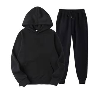 Felpa oversize con Logo personalizzato e Set <span class=keywords><strong>di</strong></span> pantaloni sportivi Unisex <span class=keywords><strong>in</strong></span> cotone tinta unita felpa con cappuccio tuta invernale da <span class=keywords><strong>uomo</strong></span> alla rinfusa - Product Image 3
