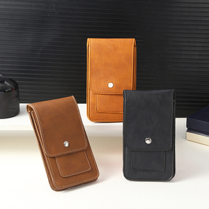 Pochette de téléphone portable en cuir PU de haute qualité avec fentes pour cartes téléphone taille sac étui ceinture Clip couverture pour iPhone pour <span class=keywords><strong>Samsung</strong></span> - Product Image 1
