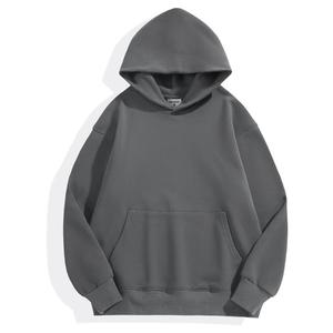 เสื้อฮู้ดดี้ผู้ชายไซส์ใหญ่ สีพื้น ผ้าฝ้ายเฟรนช์เทอร์รี่ สวมใส่สบาย ทรงปกติ สไตล์สตรีทแวร์สำหรับฤดูใบไม้ร่วง คุณภาพพรีเมียม เนื้อผ้าหนา - Product Image 4