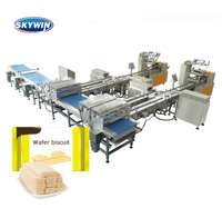 Ligne de production de machines d'emballage et d'étiquetage automatiques de barres de chocolat et de biscuits Skywin personnalisées