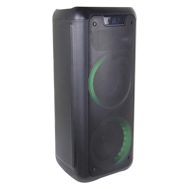 T Double 6.5 Inch Portable LED Flashing Light Wireless Loudspeaker 25W FM Radio Bluetooth Big Party Speaker