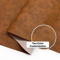 Cuir synthétique PVC bicolore marron durable de 1.1mm en cuir Rexine gaufré élastique pour canapé, chaise et sac à usage décoratif
