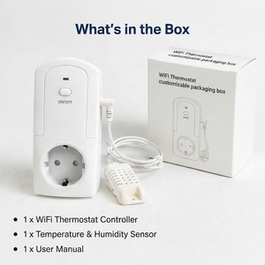 Termostato Inteligente <span class=keywords><strong>Programable</strong></span> Tuya con Alexa para Calefacción/Refrigeración, <span class=keywords><strong>Enchufe</strong></span> con Control Remoto Wi-Fi de 16A - Product Image 3