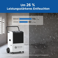 Déshumidificateur commercial et industriel Moiswell DE90 110L, débit d'air 520CMH, 915W, dégivrage automatique, tuyau de drainage 5m, blanc, neuf