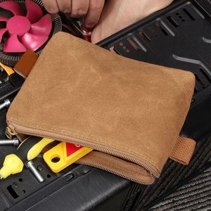 Heavy Duty 16OZ Waxed Canvas Mini Zipper Bag Pouch Network Tool Kit Bag - Product Image 6