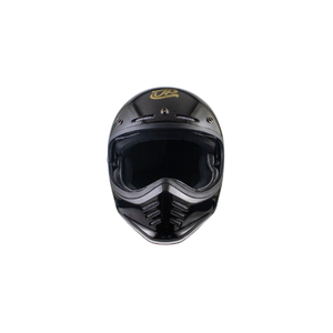 El casco integral retro metálico negro sólido JP Signature presenta un diseño elegante con protección integral moderna. - Product Image 4
