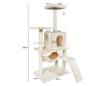 Multi-livello in legno torre del gatto con Sisal corda di graffio Post di peluche condominio piattaforma gattino attività giocattoli per gatti confezionati in cartone - Product Image 3