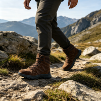 Bottes de randonnée pour hommes en daim, personnalisées avec votre marque, durables, respirantes, pour le trekking, vente en gros