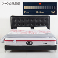 Matelas à ressorts ensachés de luxe léger pour la maison, taille King/Queen, housse en coton écologique, enroulé dans une boîte, usage hôtelier BN