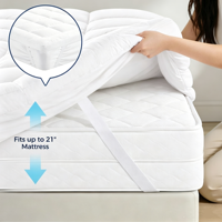 Surmatelas matelassé épais AOSEN, matelassage de type boxing, lavable en machine, avec élastiques aux quatre coins, certifié OEKO-TEX