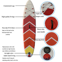 Planche à pagaie gonflable OEM Stand up Surfing avec logo personnalisé Matériel Drop Stitch SUP Paddle Boards